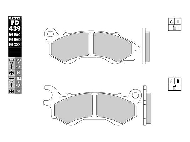 Galfer Bromsbelgg (Semi-metall) Fram