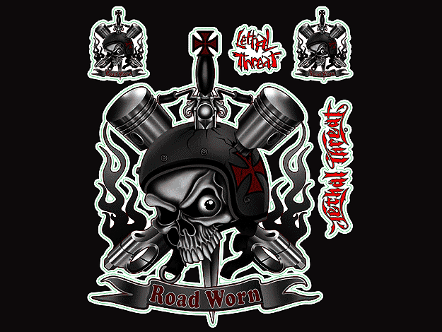 Lethal Threat Dagger, piston & skull