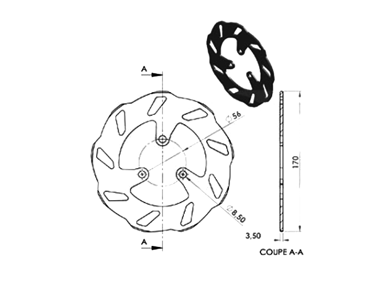 NG Brakes Bromsskiva (Wave) - Fram