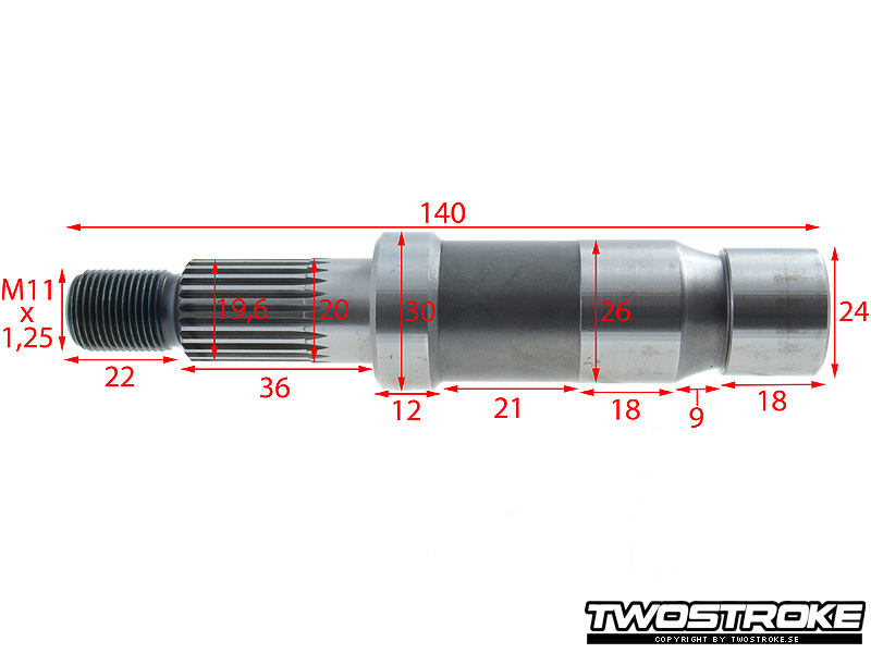 Malossi Sekundraxel (140 mm)