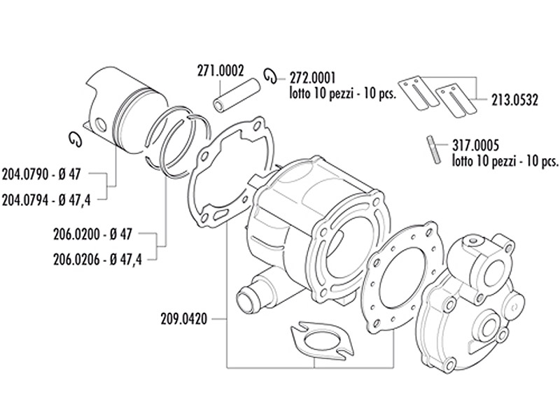 Polini Cylinderkit (Sport) 70cc