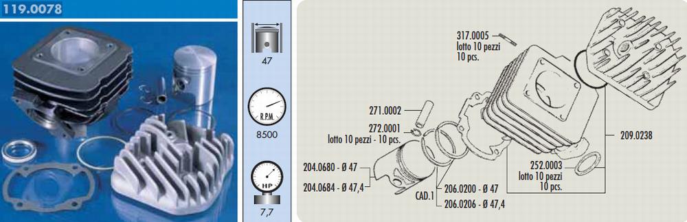 Polini Cylinderkit (Sport) 70cc