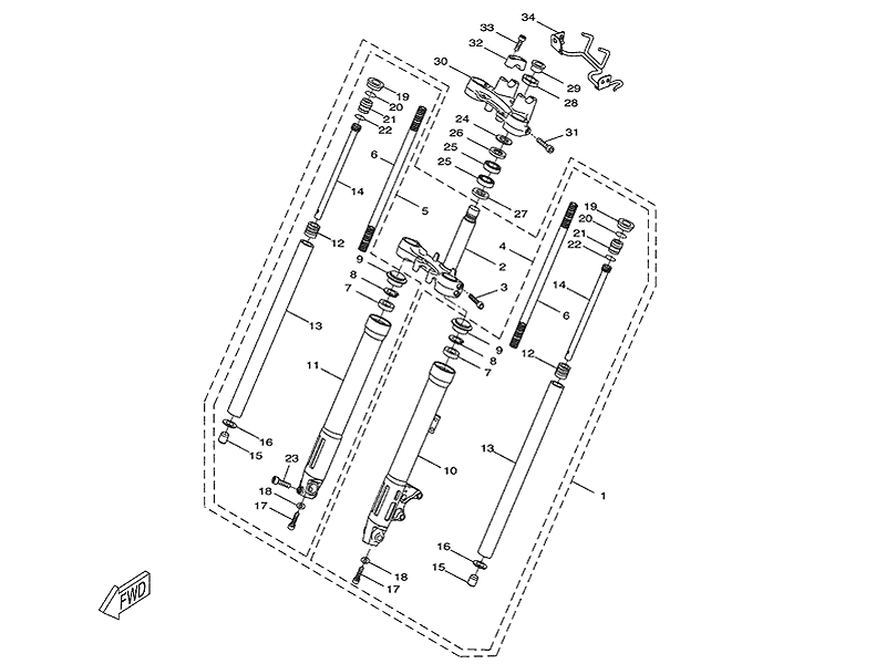 Yamaha Packbox,framgaffel (1D4F248000)