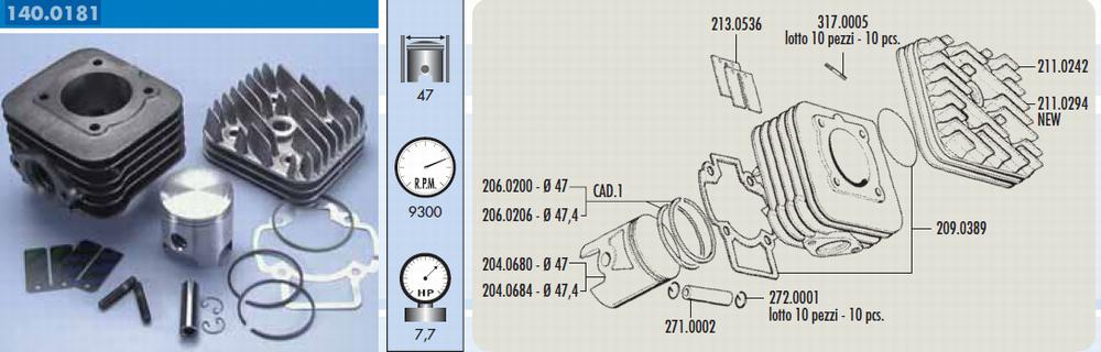 Polini Cylinderkit (Sport) 70cc