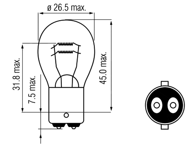 Bosma Glödlampa (BAZ15d) 12v 21/5w
