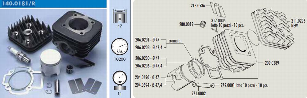 Polini Cylinderkit (Corsa) 70cc