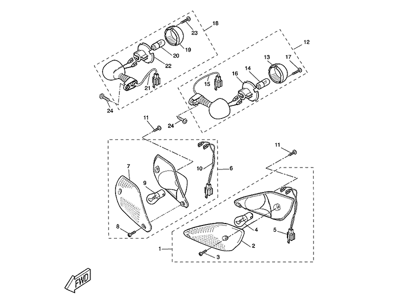 Yamaha Blinkersglas (5HEH334200) Hger Bak