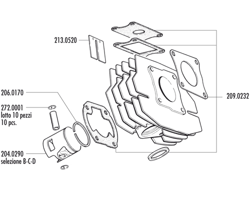 Polini Cylinderkit (MTX) 70cc