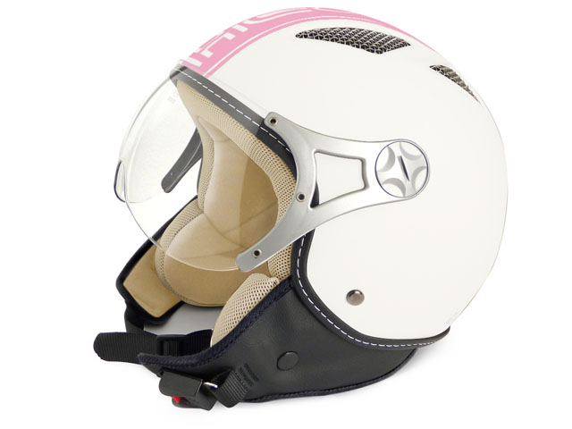 TNT Hjälm (Helios Jet) Vit/Rosa (Sista storlek L)