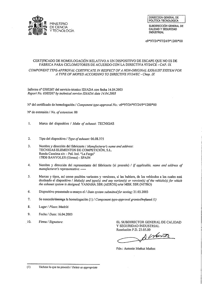 Tecnigas Avgassystem (Q-TRE)