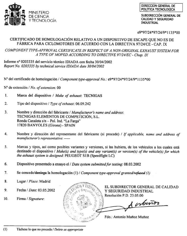 Tecnigas Avgassystem (Next R)