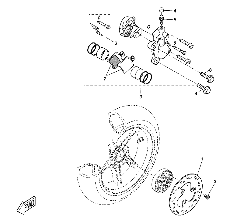 Yamaha Monteringssats Bromsbelgg (Original)