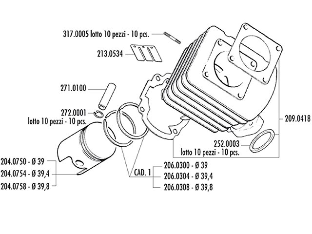 Polini Cylinder (Sport) - 50cc