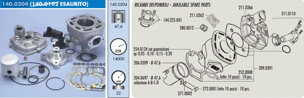 Polini Cylinderkit (Evolution 2) 70cc - Piaggio