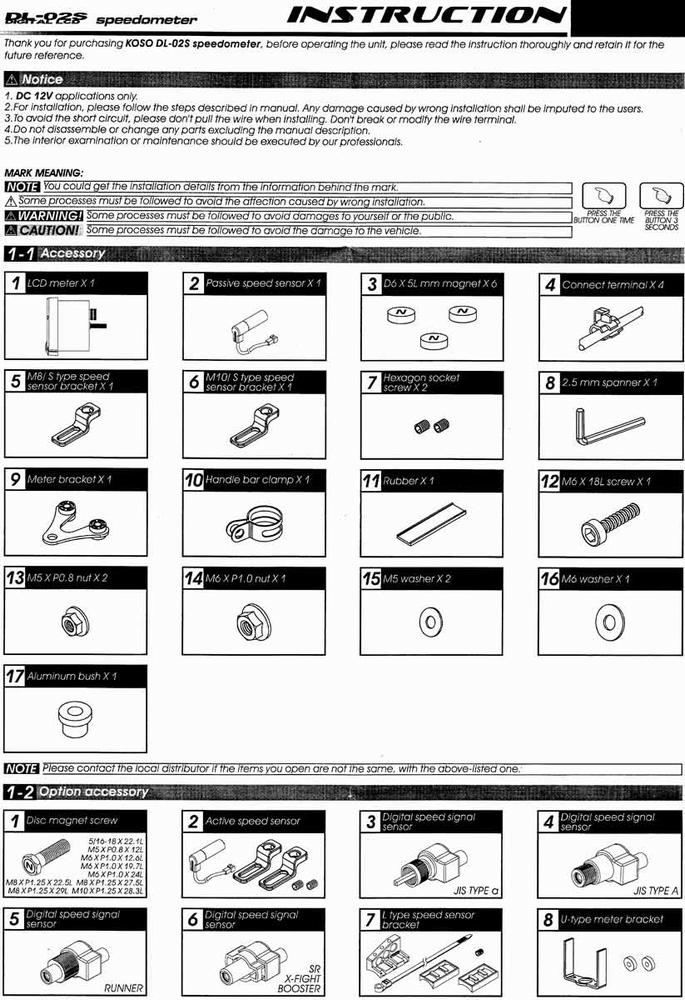 Koso Mutimätare (DL-02S) LCD