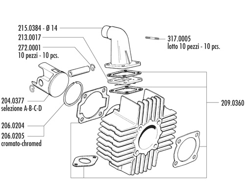 Polini Cylinderkit (Sport) 70cc