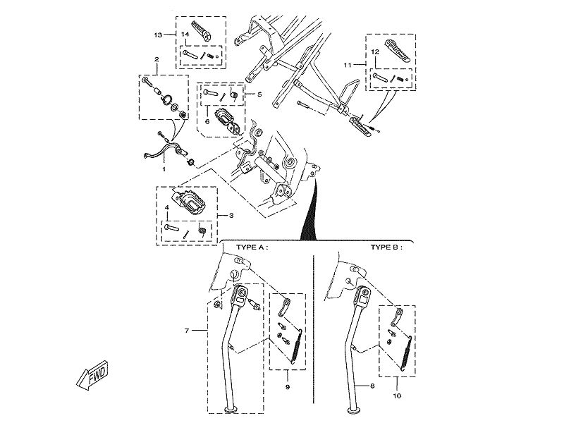 Yamaha Monteringskit, bromspedal (1D4WF72A00)