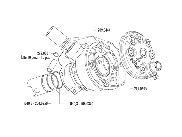 Polini Cylinderkit (Sport) 50cc - AM6