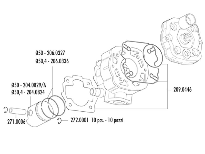 Polini Cylinderkit (Guss) 80cc - DER