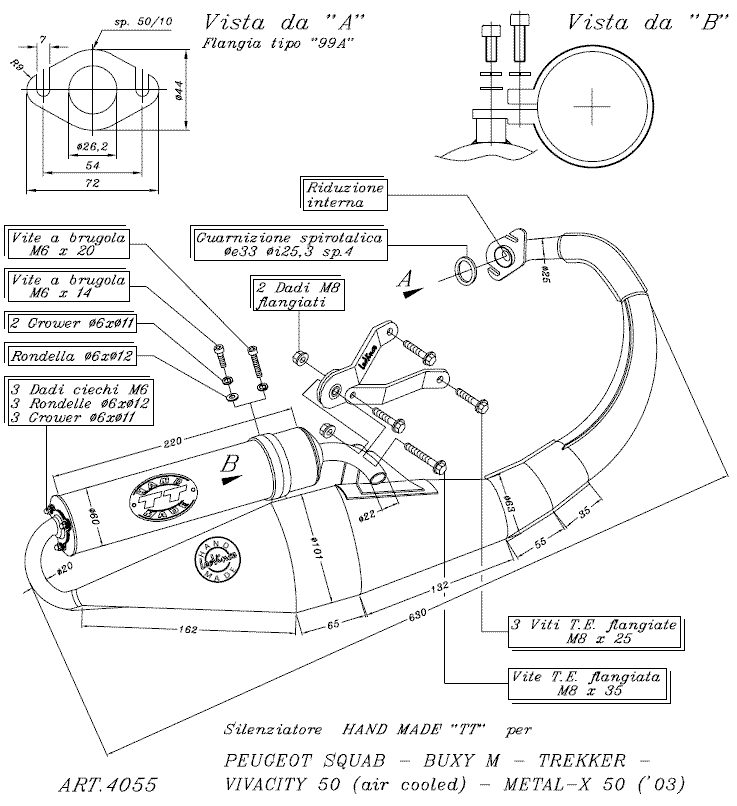 LeoVince Avgassystem (H.M. TT)