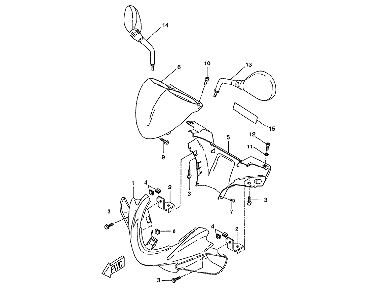 Yamaha Bakre styrkåpa (5BRF61450100)