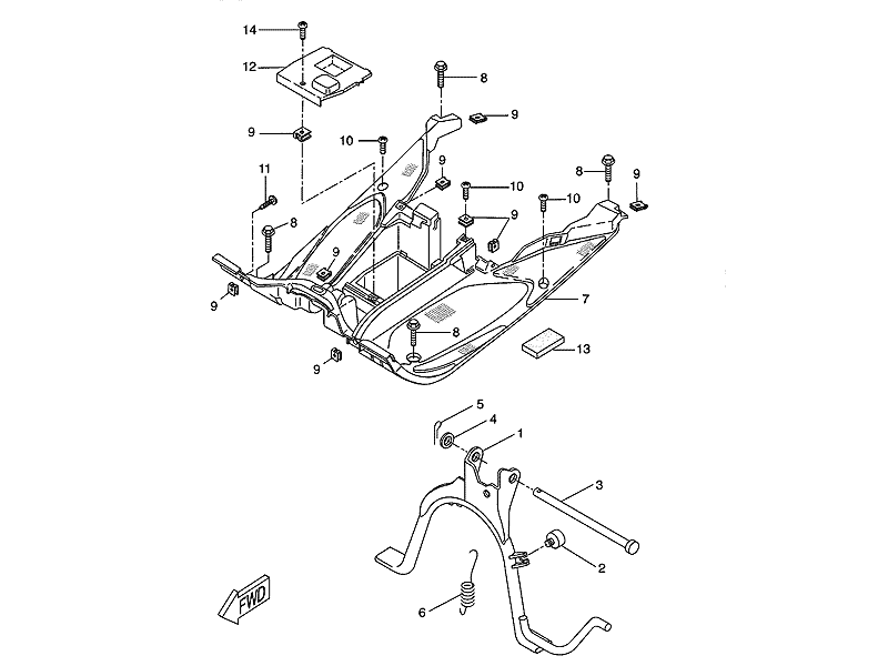 Yamaha Fotpanel, svart (5BRF748101)