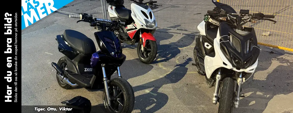 Startbild hos Twostroke som visar kunders mopeder